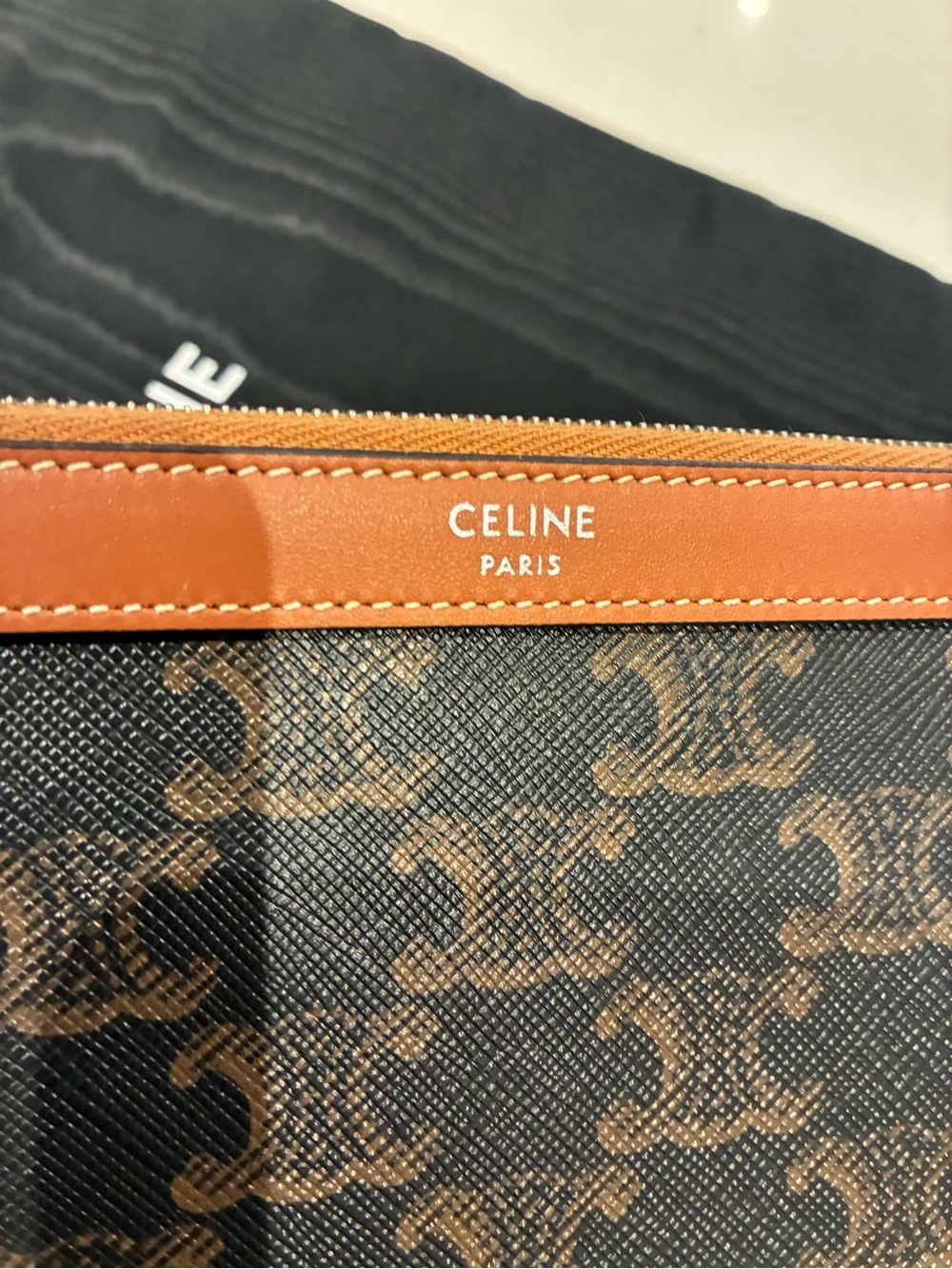 Celine Triomphe Monogram Pouch with wrist strap - Picture 4 of 8